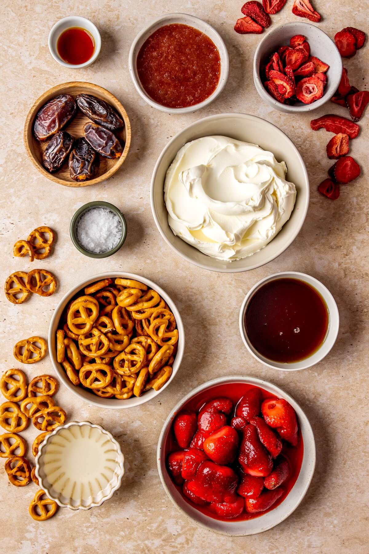 Ingredients for Strawberry Shortcake Cheesecake Ice Cream Bars - Olivia Adriance