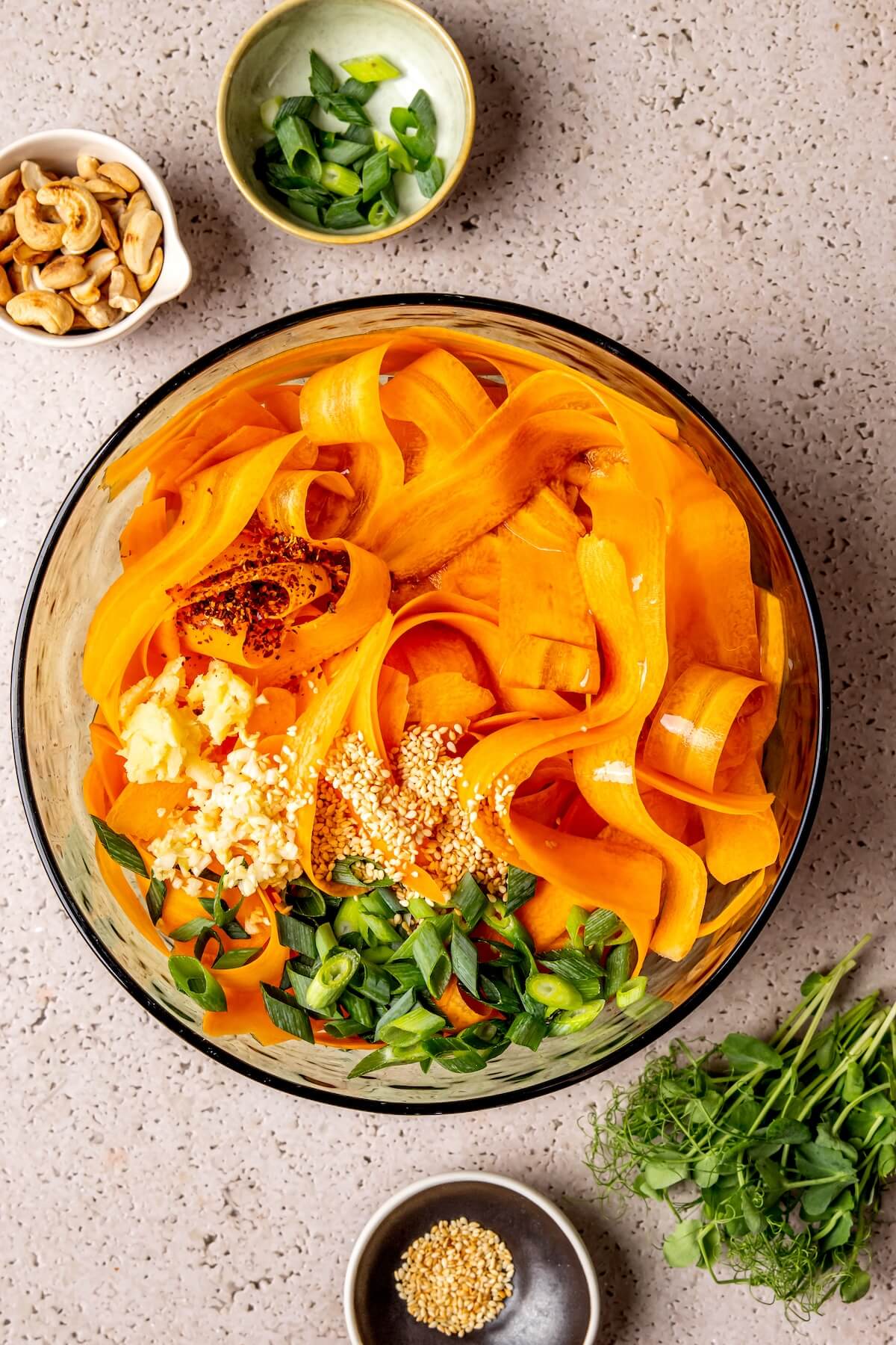 How to Make Raw Carrot Ribbon Salad - Olivia Adriance