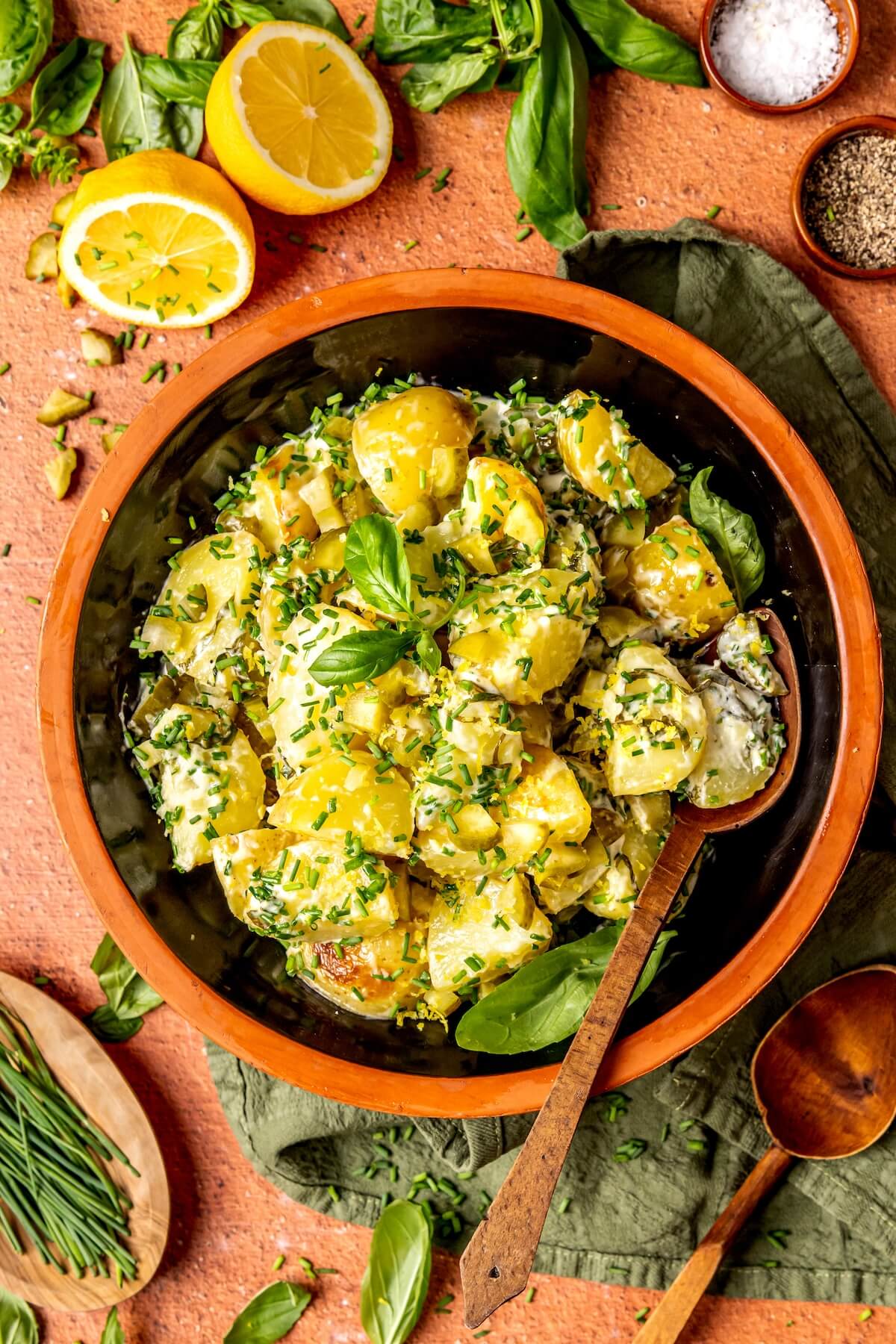 Lemon Basil Potato Salad - Olivia Adriance