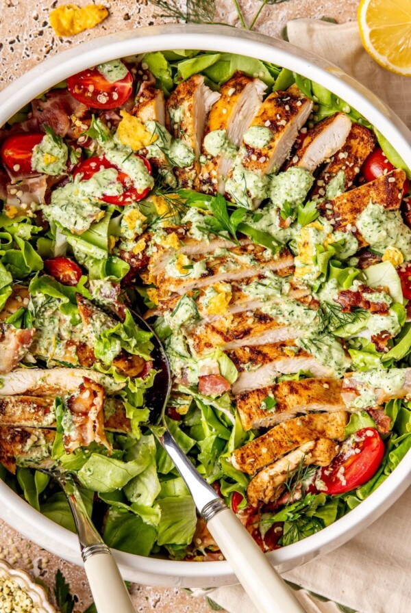Chicken Bacon Green Goddess Ranch Salad - Olivia Adriance