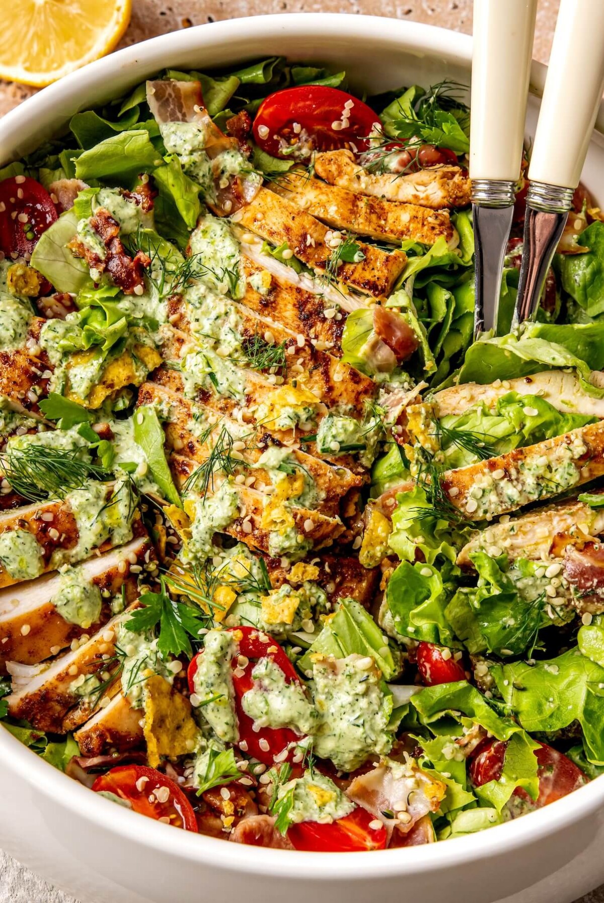Chicken Bacon Green Goddess Ranch Salad - Olivia Adriance