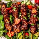 Strawberry Balsamic Glazed Chicken Skewers - Olivia Adriance