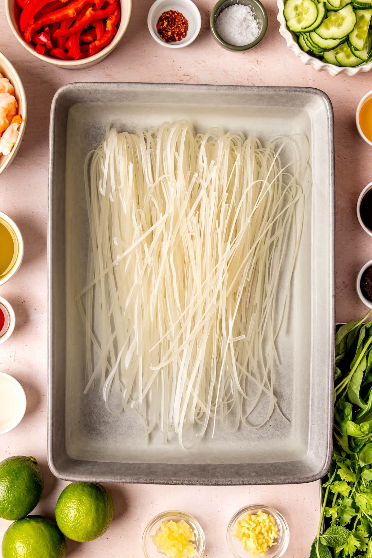 How to Make Thai Rice Noodle Salad with Poached Shrimp Step 1 - Olivia Adriance