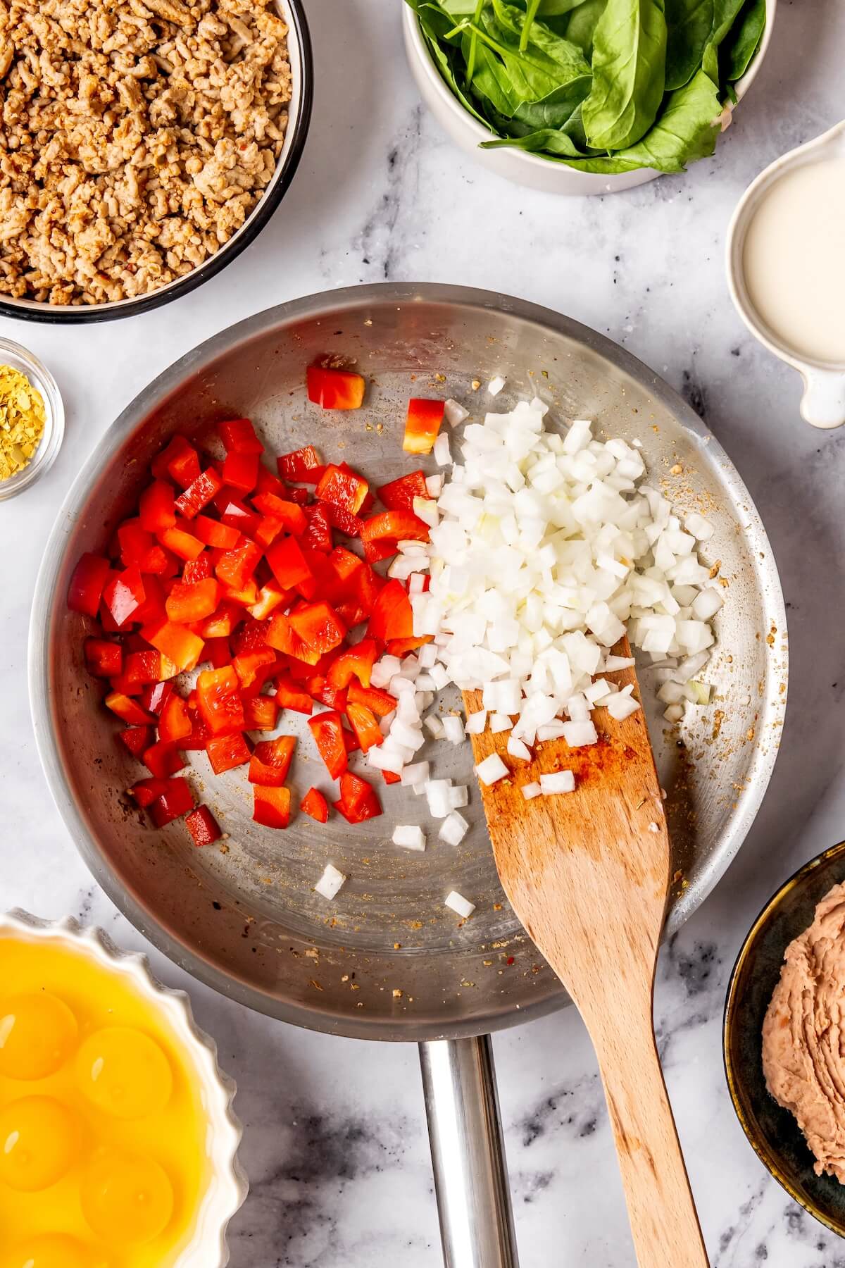 How to Make Freezer Friendly Breakfast Burritos Meal Prep Step 2 - Olivia Adriance