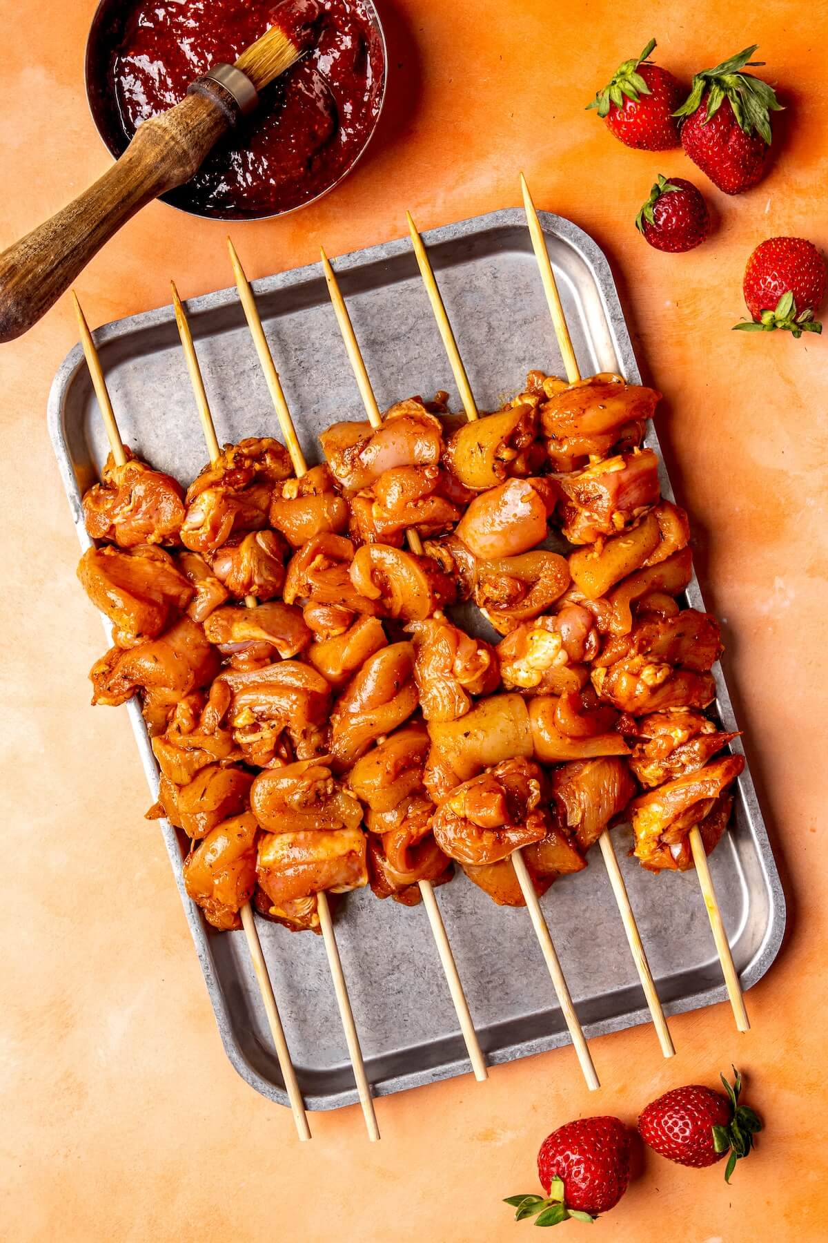 How to Make Strawberry Balsamic Glazed Chicken Skewers Step 4 - Olivia Adriance