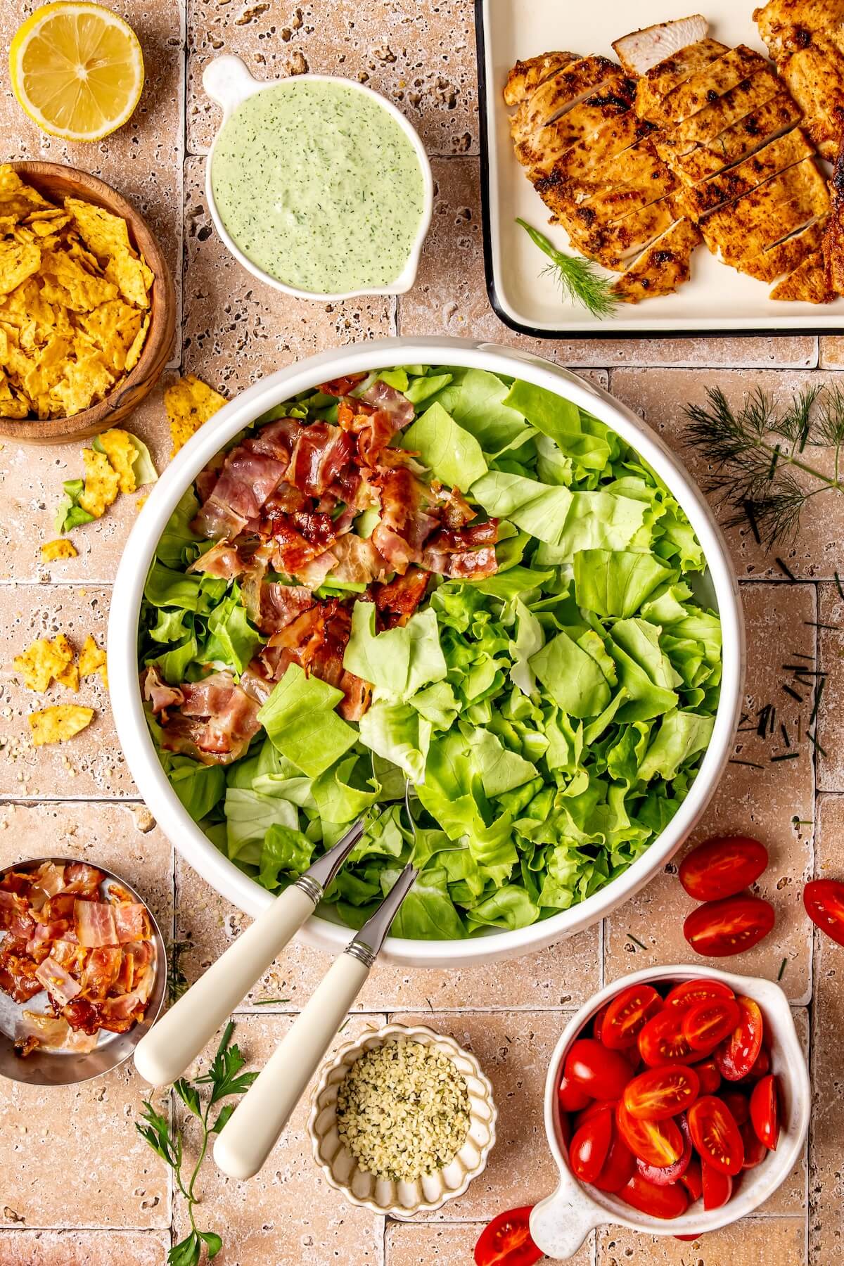 How to Make Chicken Bacon Green Goddess Ranch Salad Step 6 - Olivia Adriance