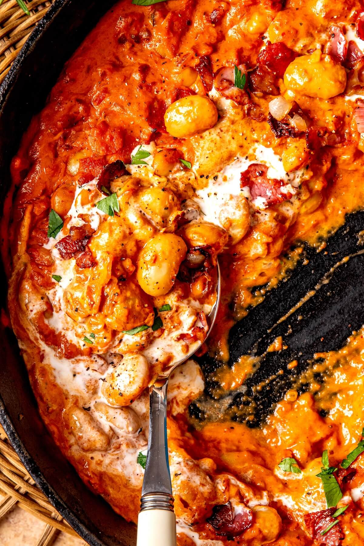 Creamy Bacon Butter Beans - Olivia Adriance