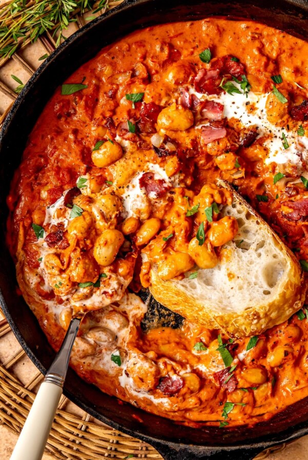 Creamy Bacon Butter Beans - Olivia Adriance