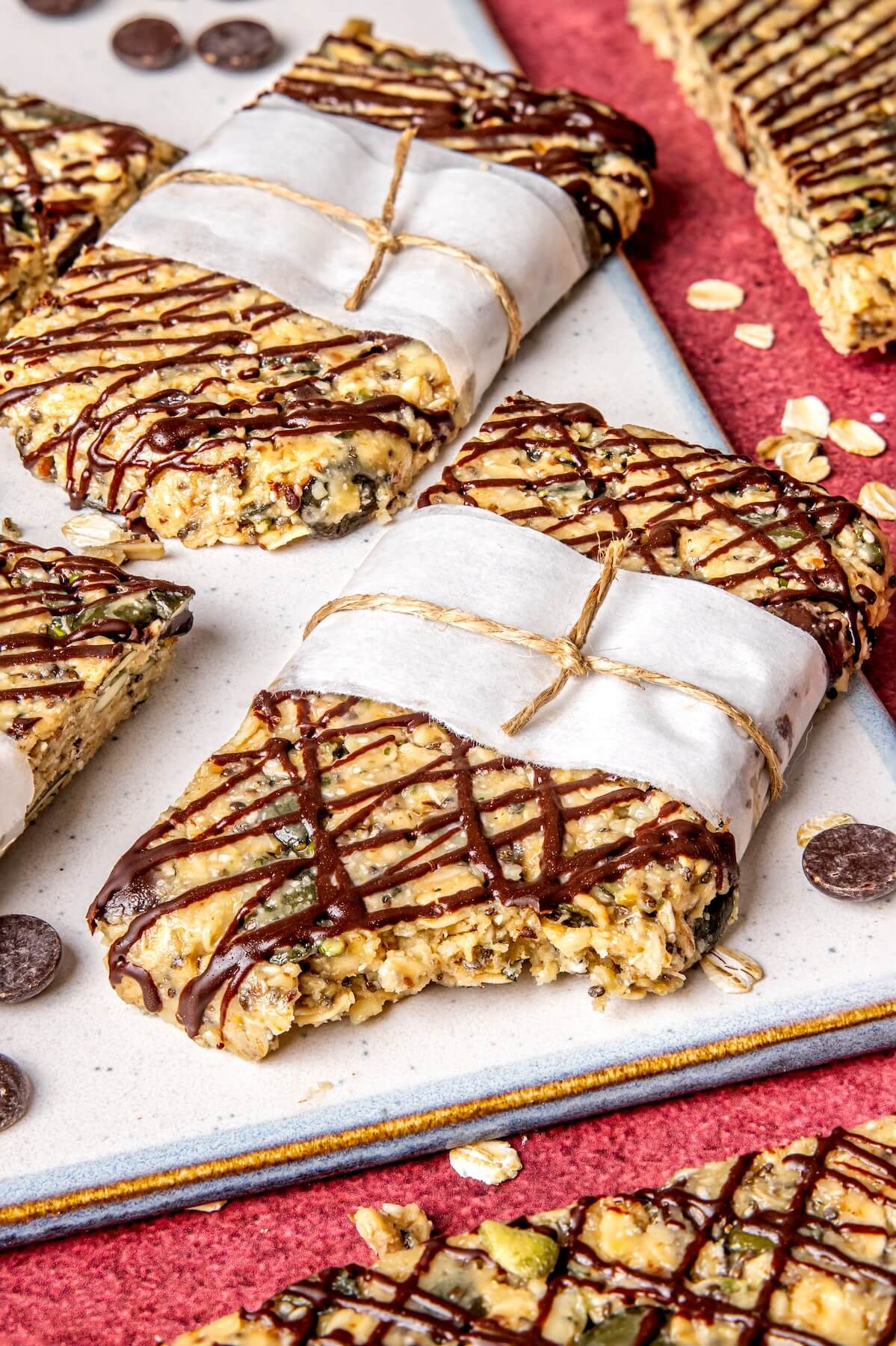 No Bake Chocolate Tahini Snack Bars - Olivia Adriance