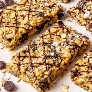 No Bake Chocolate Tahini Snack Bars - Olivia Adriance