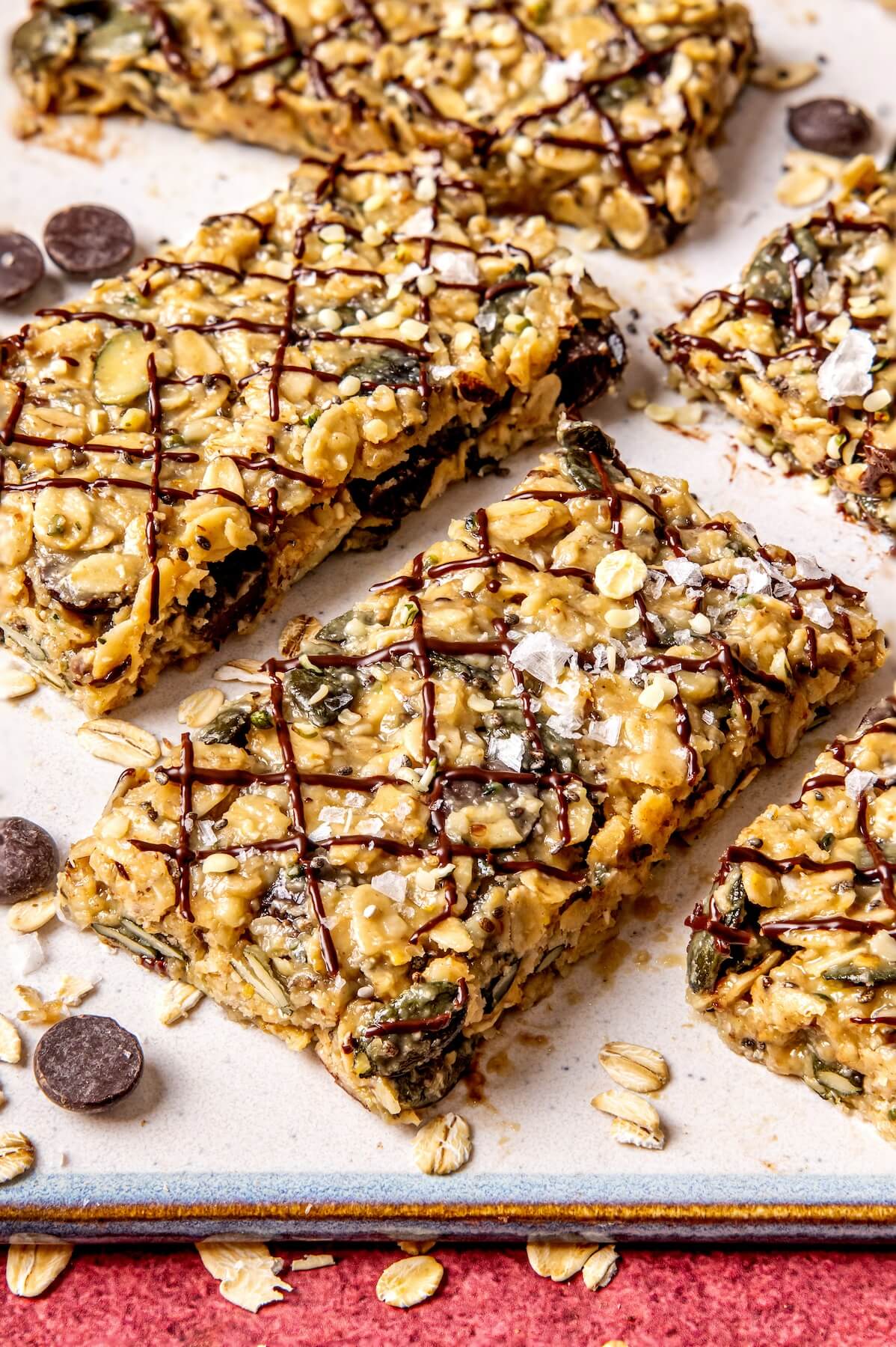 No Bake Chocolate Tahini Snack Bars - Olivia Adriance