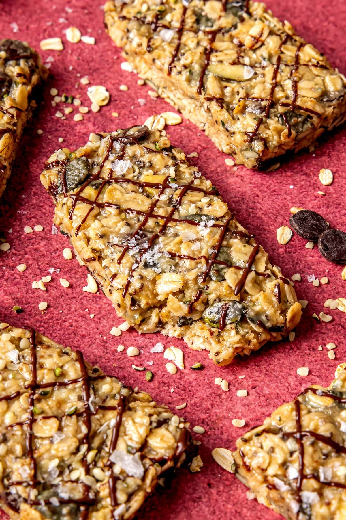 No Bake Chocolate Tahini Snack Bars - Olivia Adriance