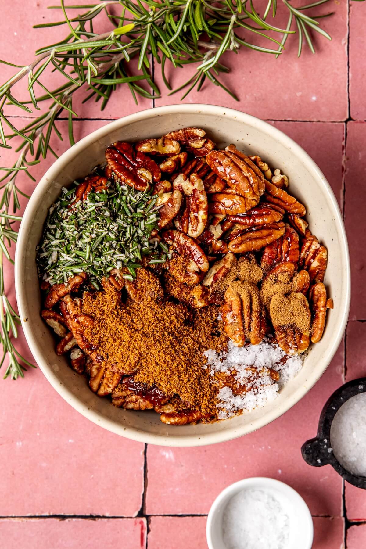 How to Make Maple Roasted Candied Rosemary Pecans Step 1 - Olivia Adriance