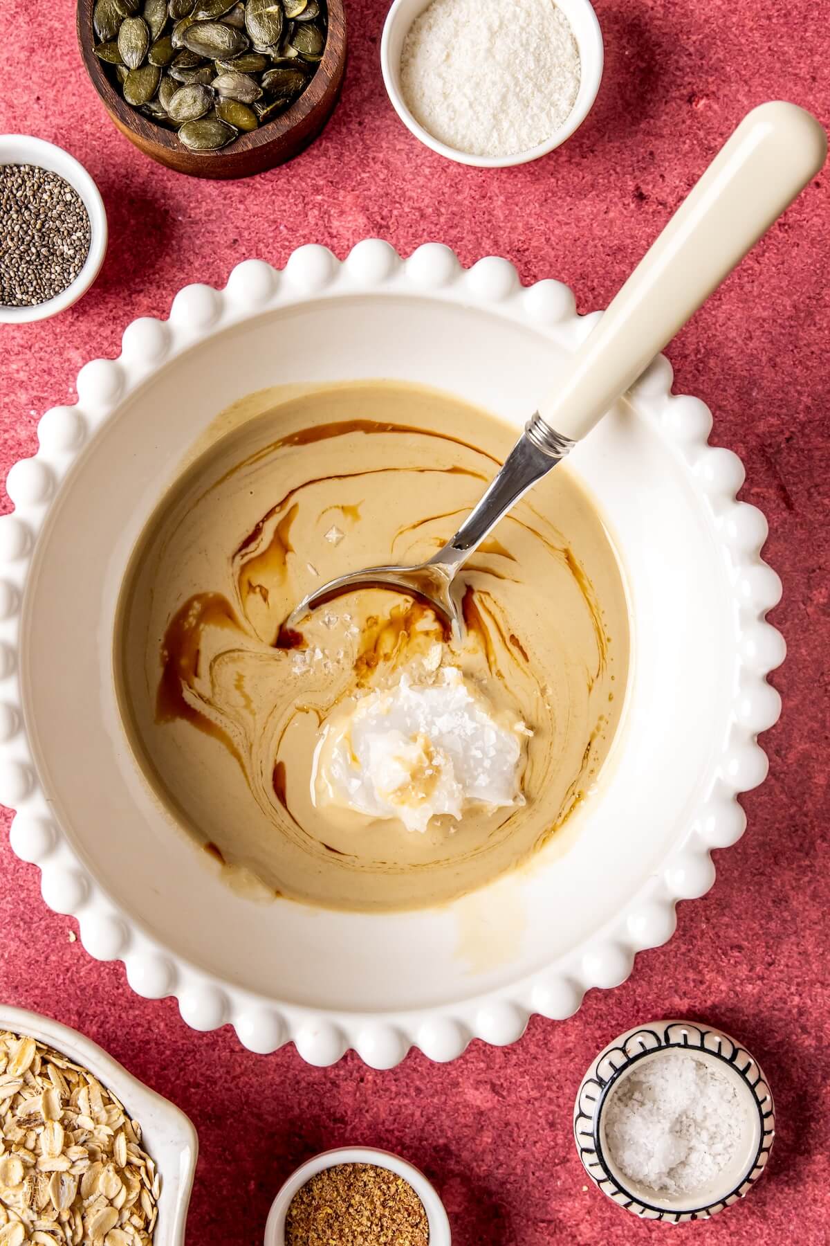 How to Make No Bake Chocolate Tahini Snack Bars Step 1 - Olivia Adriance