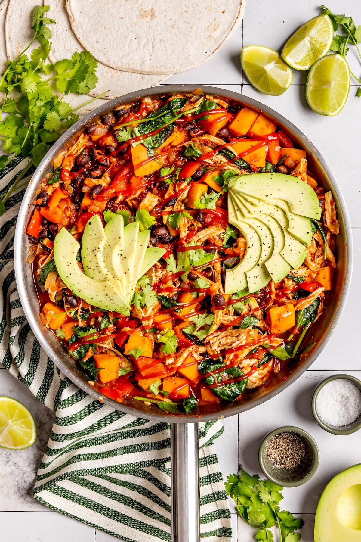 One Pan Chicken Enchilada Skillet - Olivia Adriance