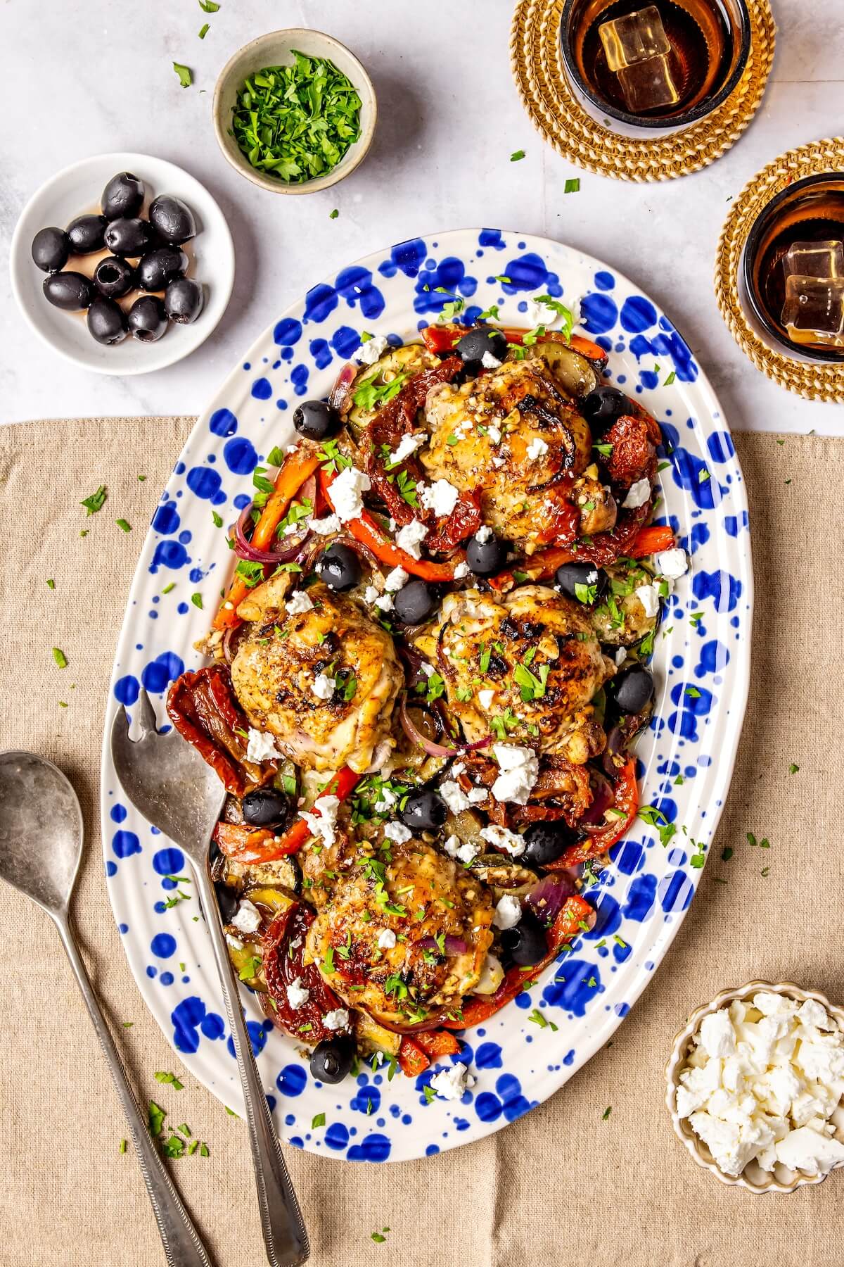 Sheet Pan Greek Chicken and Veggies - Olivia Adriance