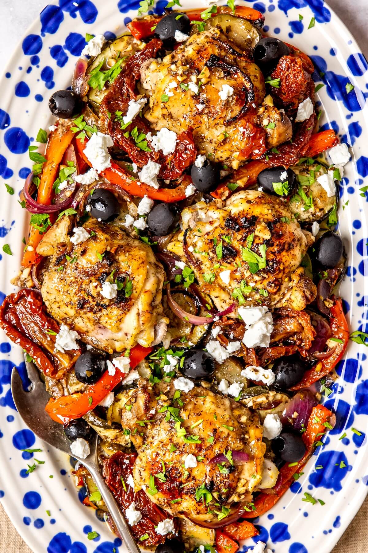 Sheet Pan Greek Chicken and Veggies - Olivia Adriance