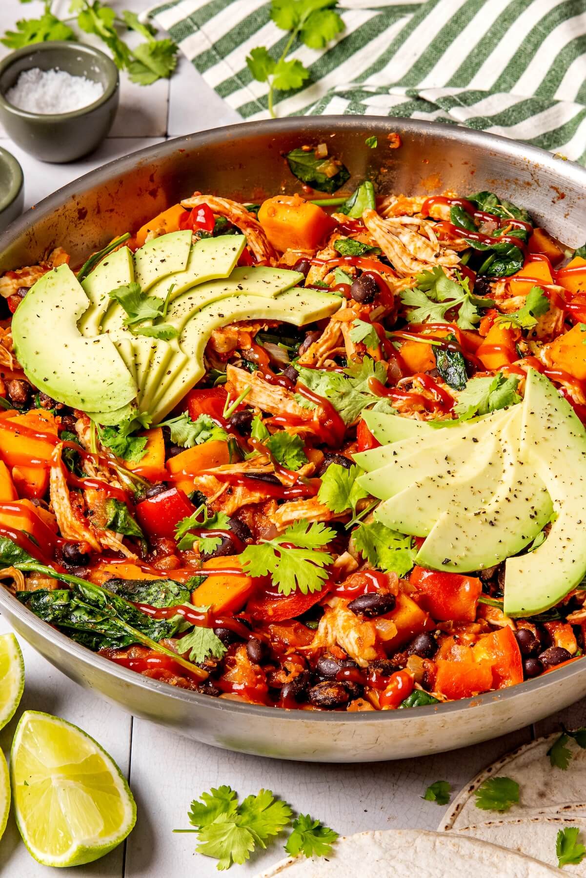 One Pan Chicken Enchilada Skillet - Olivia Adriance