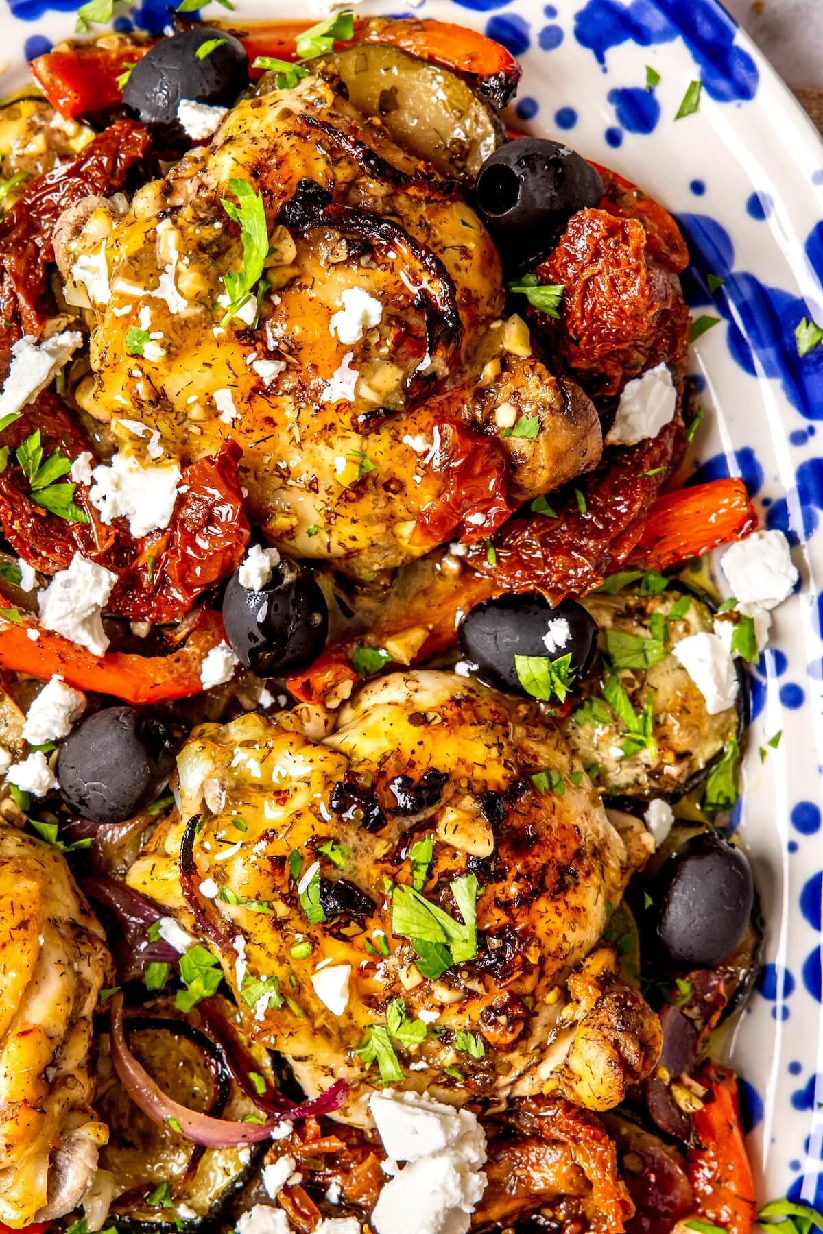 Sheet Pan Greek Chicken and Veggies - Olivia Adriance