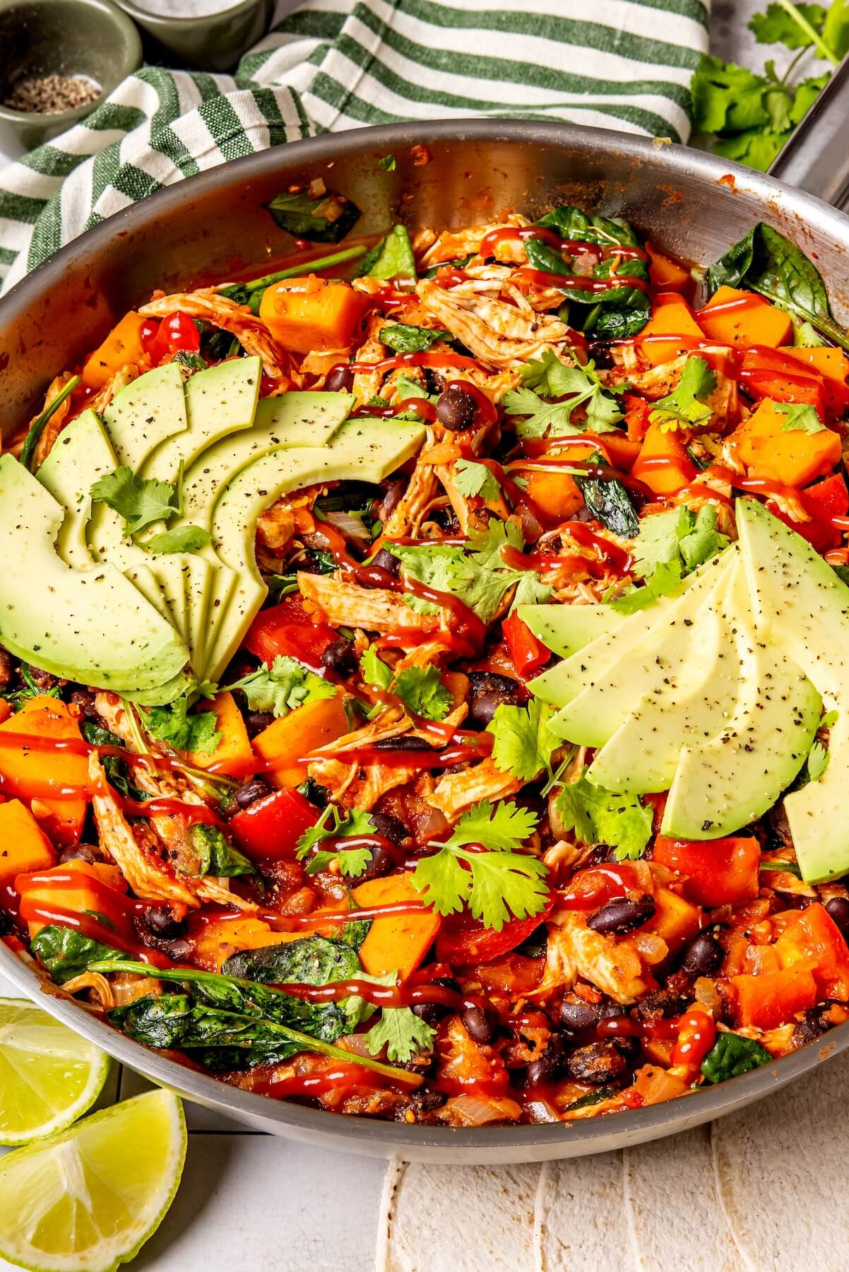 One Pan Chicken Enchilada Skillet - Olivia Adriance