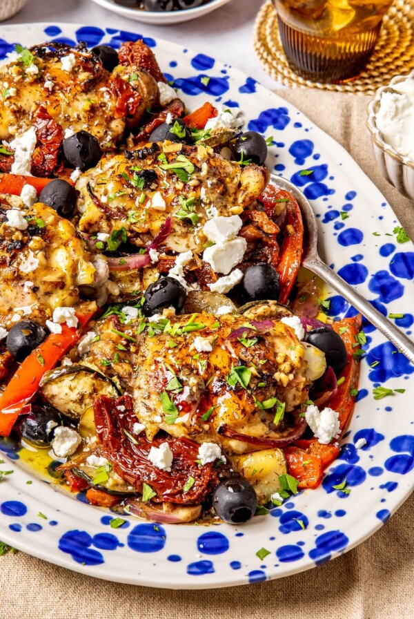 Sheet Pan Greek Chicken and Veggies - Olivia Adriance