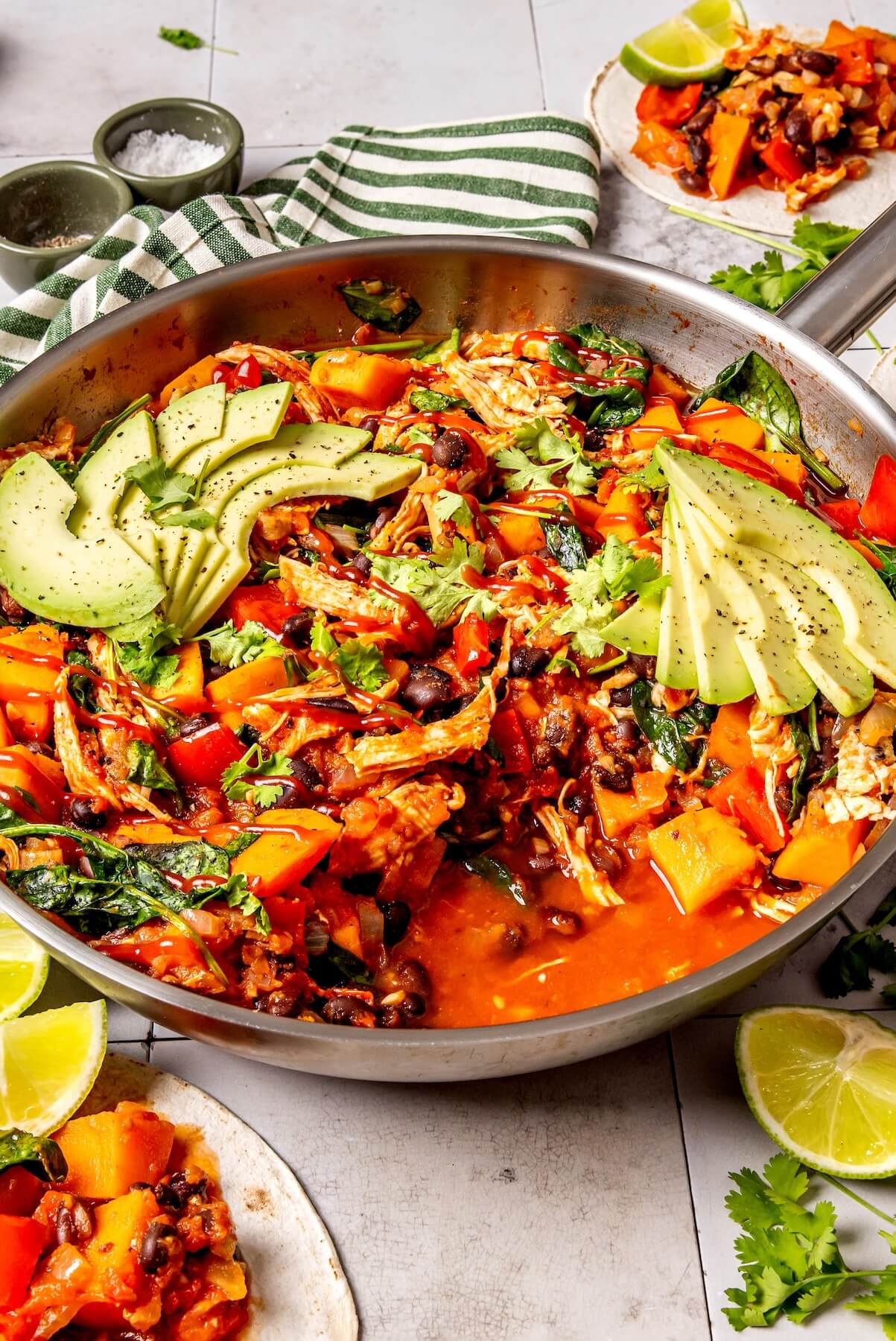 One Pan Chicken Enchilada Skillet - Olivia Adriance