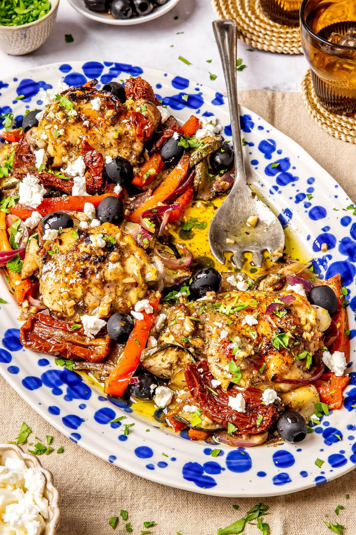 Sheet Pan Greek Chicken and Veggies - Olivia Adriance