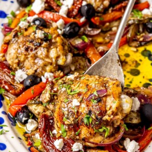 Sheet Pan Greek Chicken and Veggies - Olivia Adriance