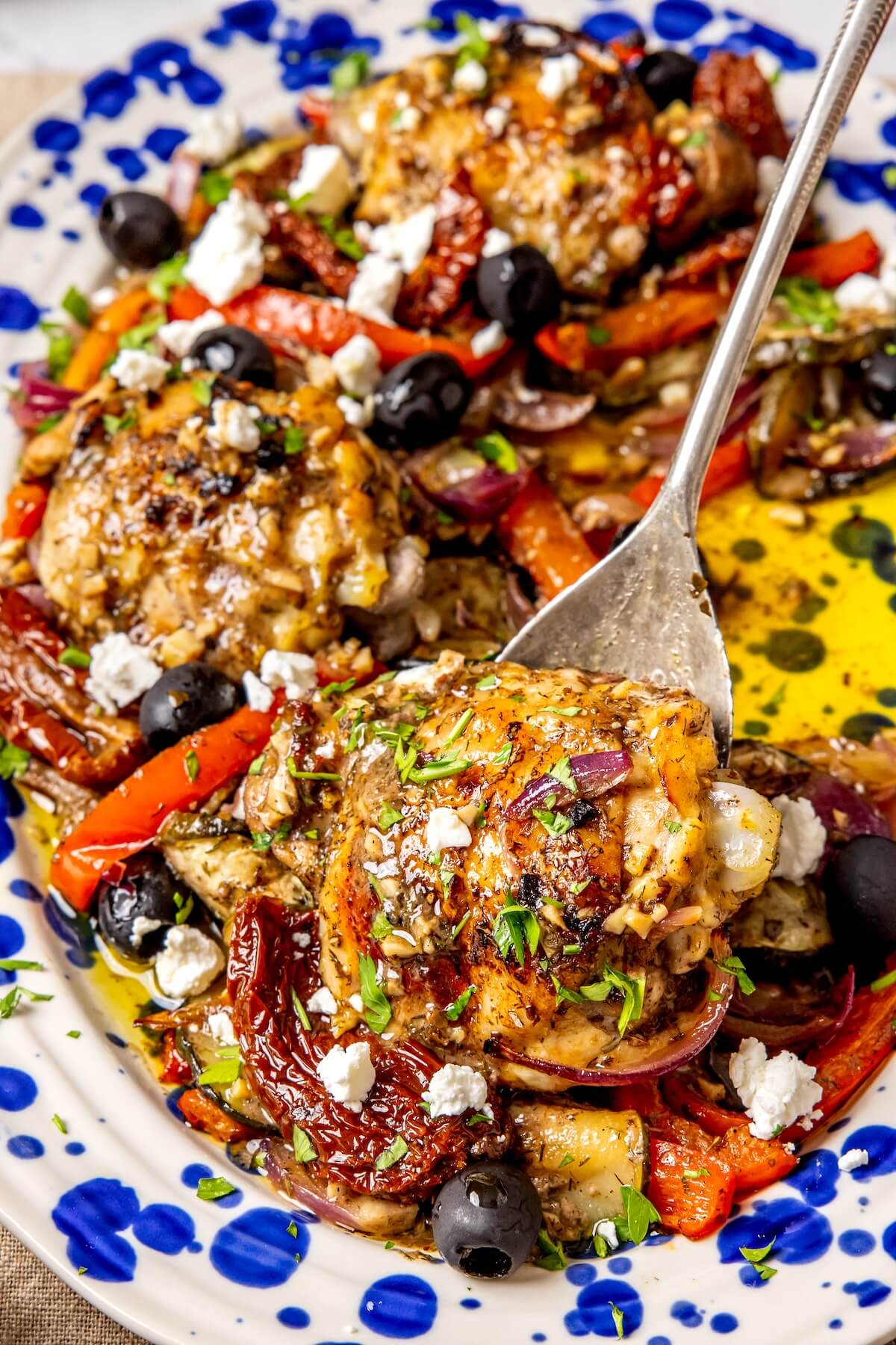Sheet Pan Greek Chicken and Veggies - Olivia Adriance