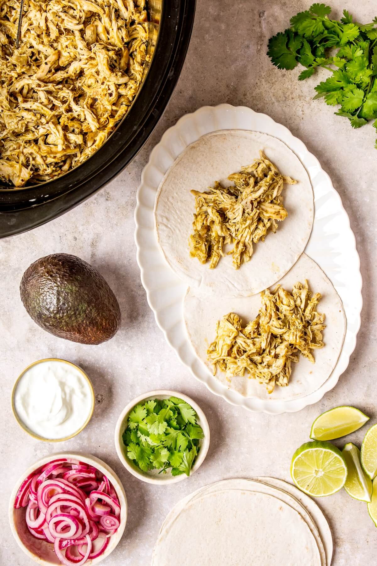 How to Make Slow Cooker Salsa Verde Chicken Tacos Step 6 - Olivia Adriance