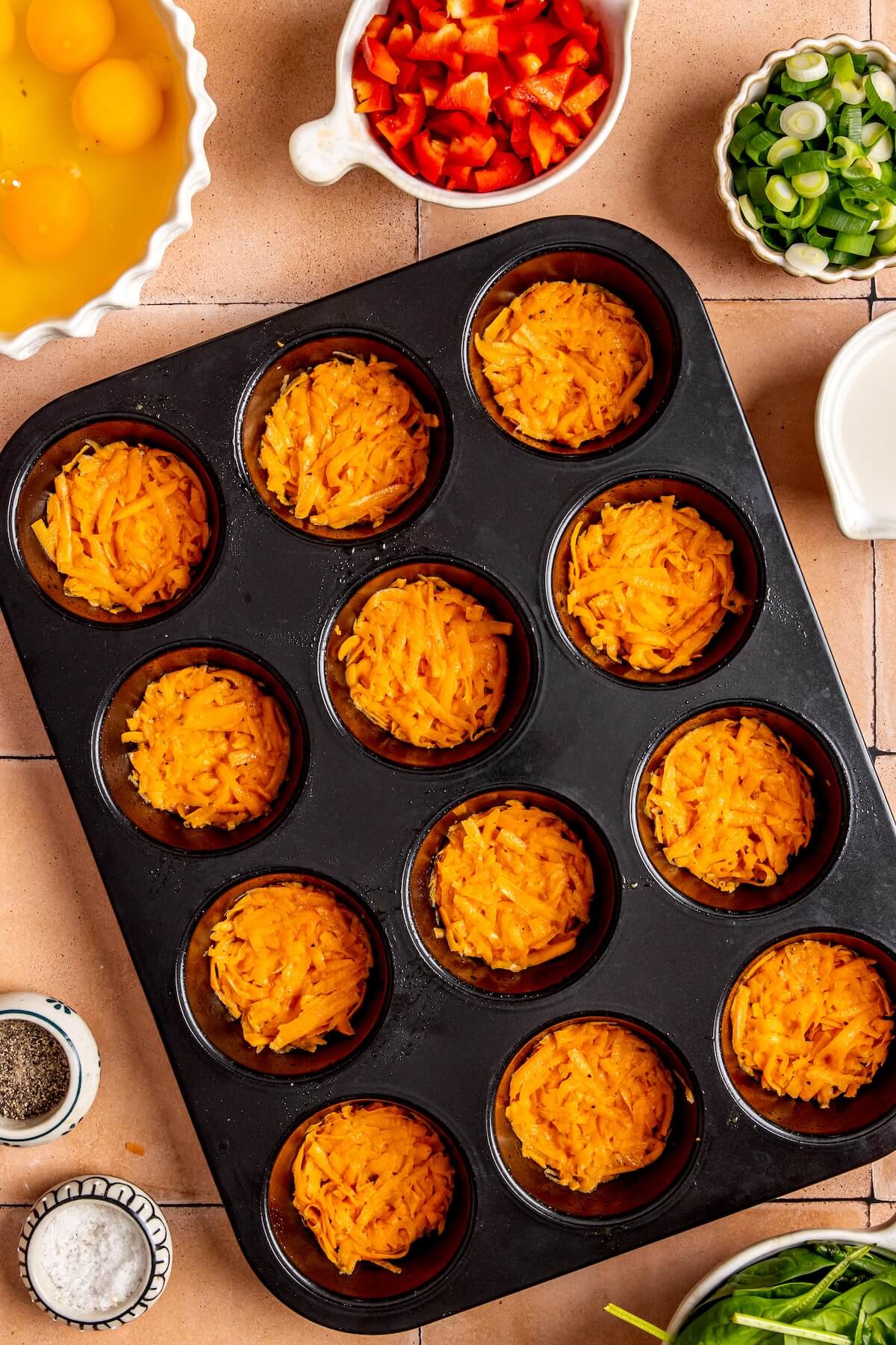 How to Make Sweet Potato Crust Egg Veggie Muffins Step 2 - Olivia Adriance