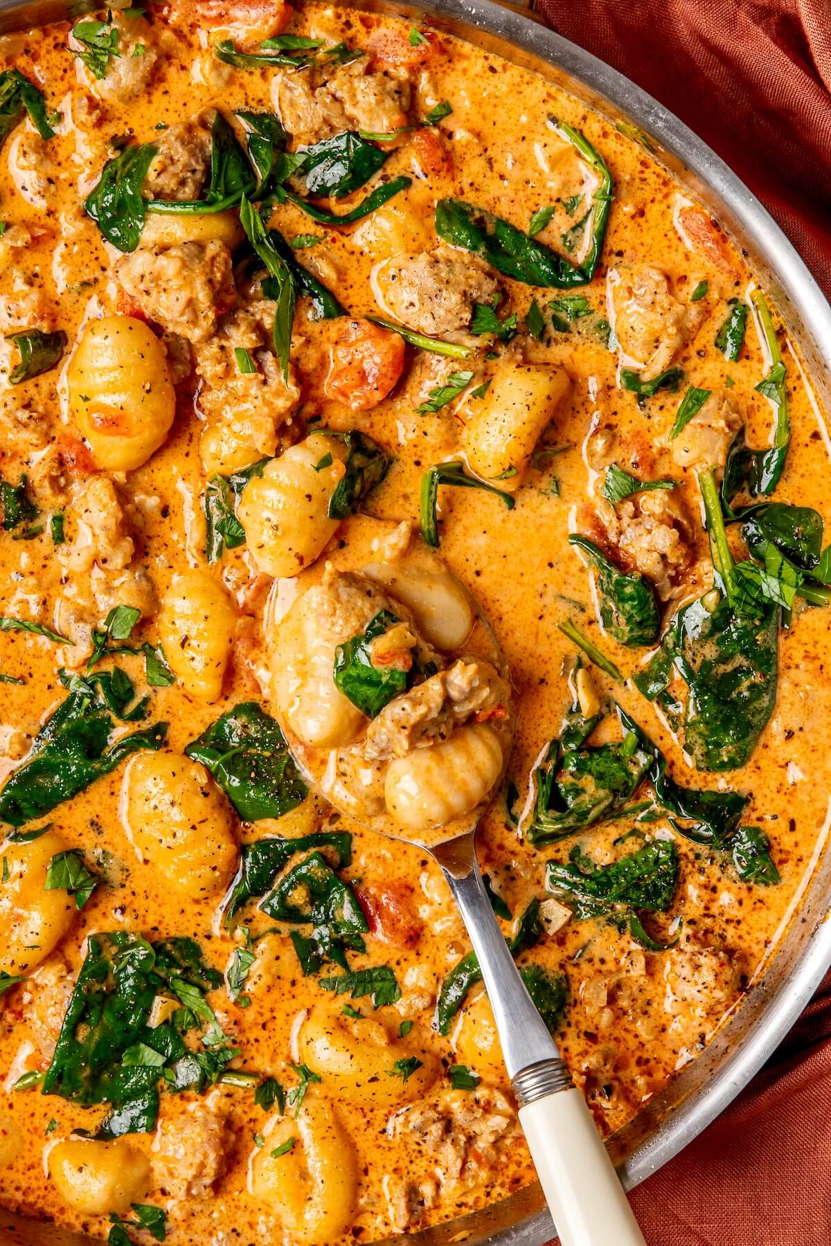 One Pot Creamy Italian Sausage Gnocchi GF DF - Olivia Adriance