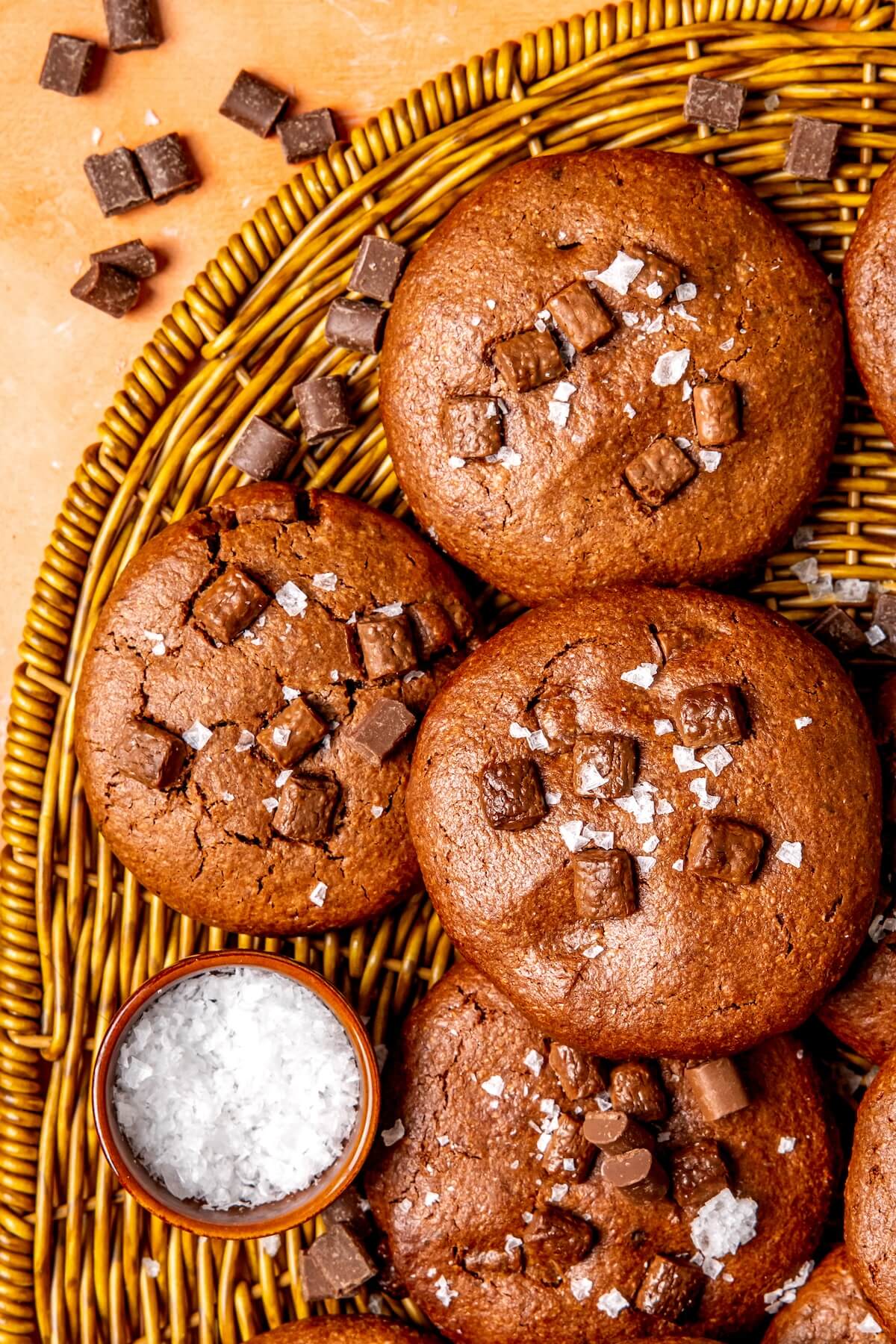 Soft Baked Double Chocolate Chip Cookies - Olivia Adriance