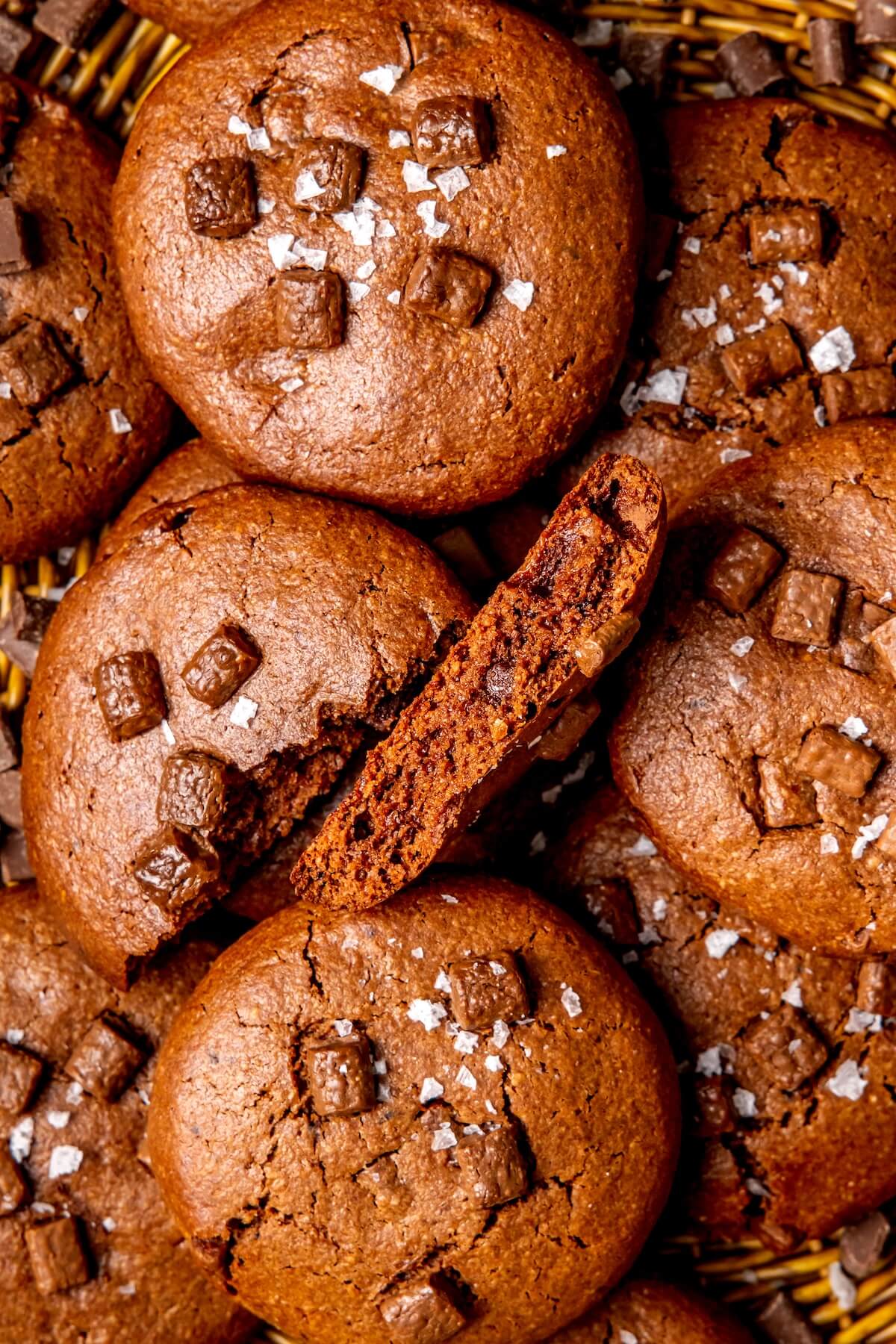Soft Baked Double Chocolate Chip Cookies - Olivia Adriance