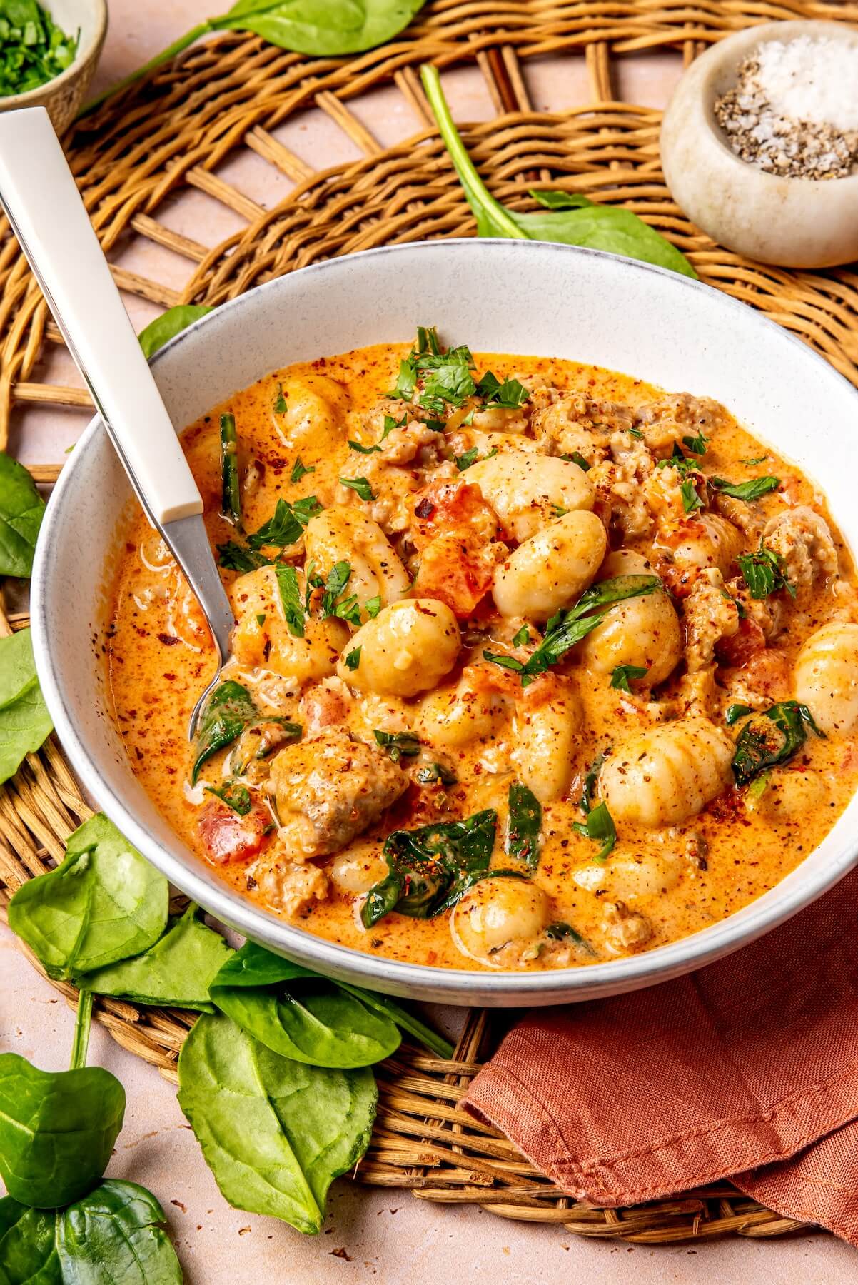One Pot Creamy Italian Sausage Gnocchi GF DF - Olivia Adriance