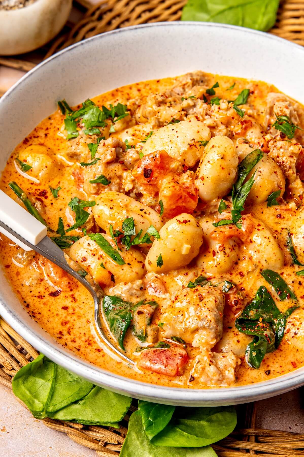 One Pot Creamy Italian Sausage Gnocchi GF DF - Olivia Adriance