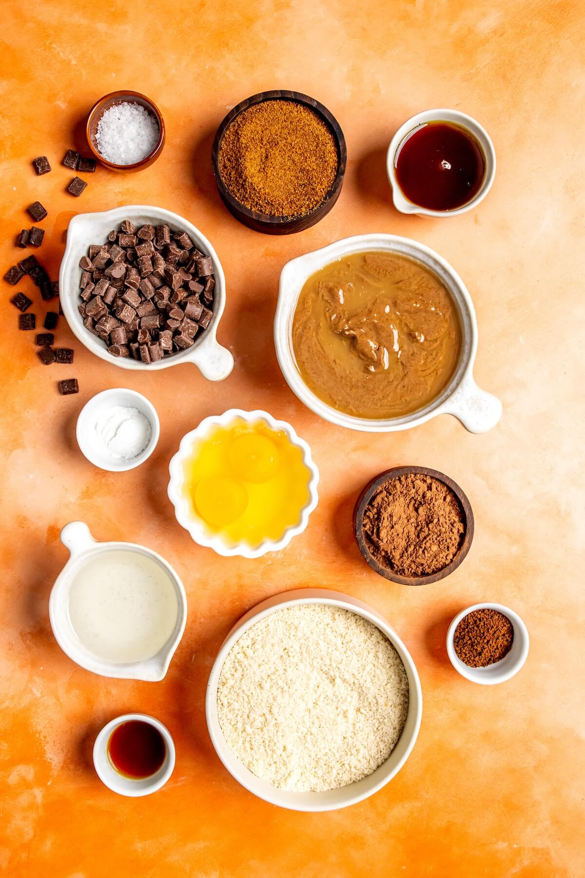 Ingredients for Soft Baked Double Chocolate Chip Cookies - Olivia Adriance