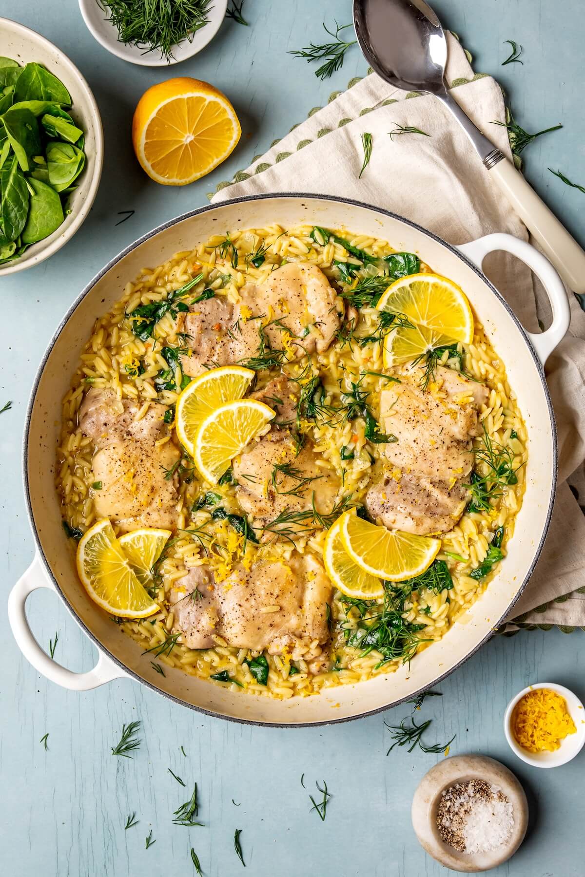 One Pot Greek Lemon Chicken and Orzo - Olivia Adriance