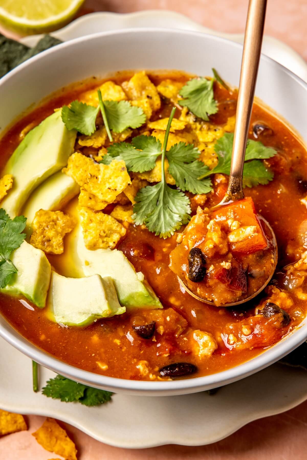 Slow Cooker Turkey Pumpkin Chili - Olivia Adriance