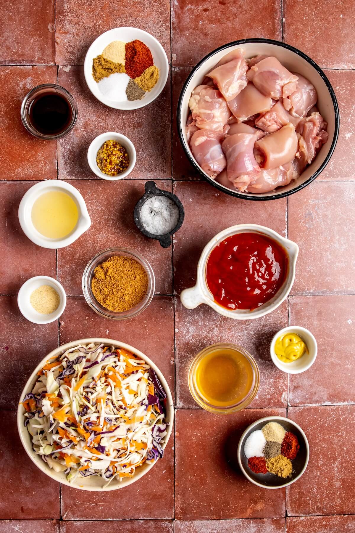 Ingredients for Loaded BBQ Chicken Bowls - Olivia Adriance