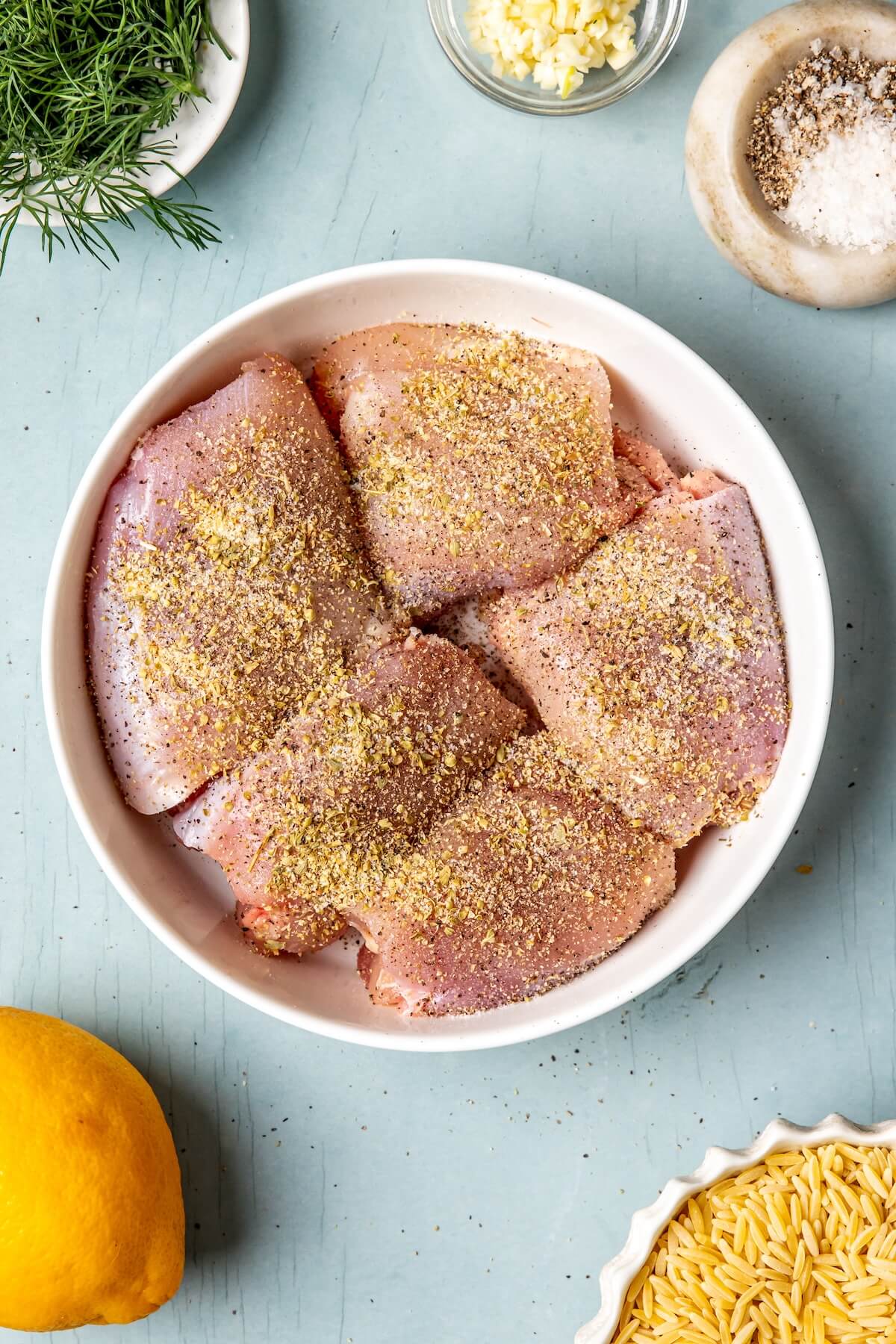 How to Make One Pot Greek Lemon Chicken and Orzo Step 1 - Olivia Adriance