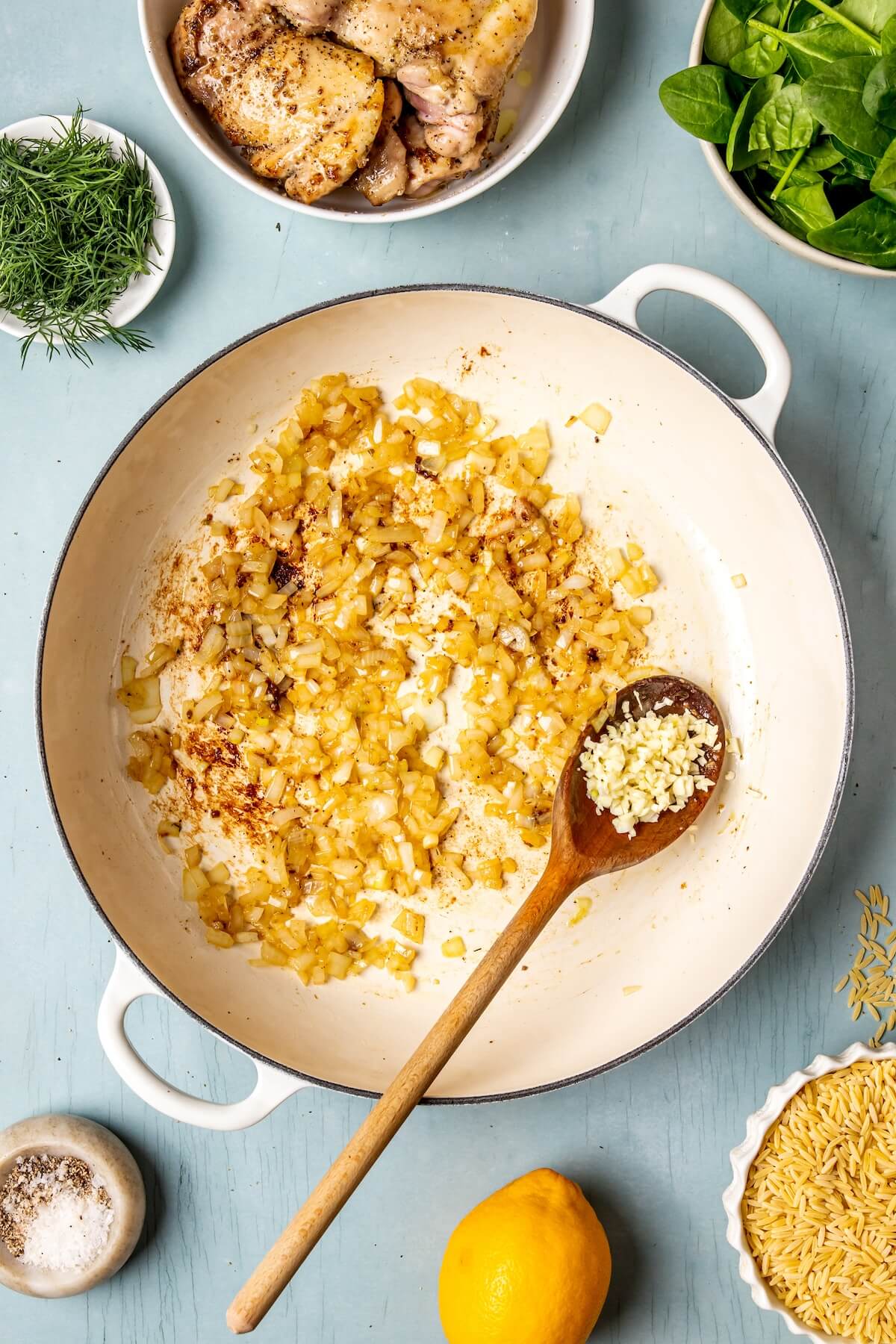 How to Make One Pot Greek Lemon Chicken and Orzo Step 3 - Olivia Adriance
