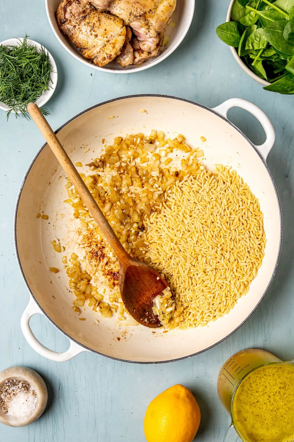 How to Make One Pot Greek Lemon Chicken and Orzo Step 4 - Olivia Adriance