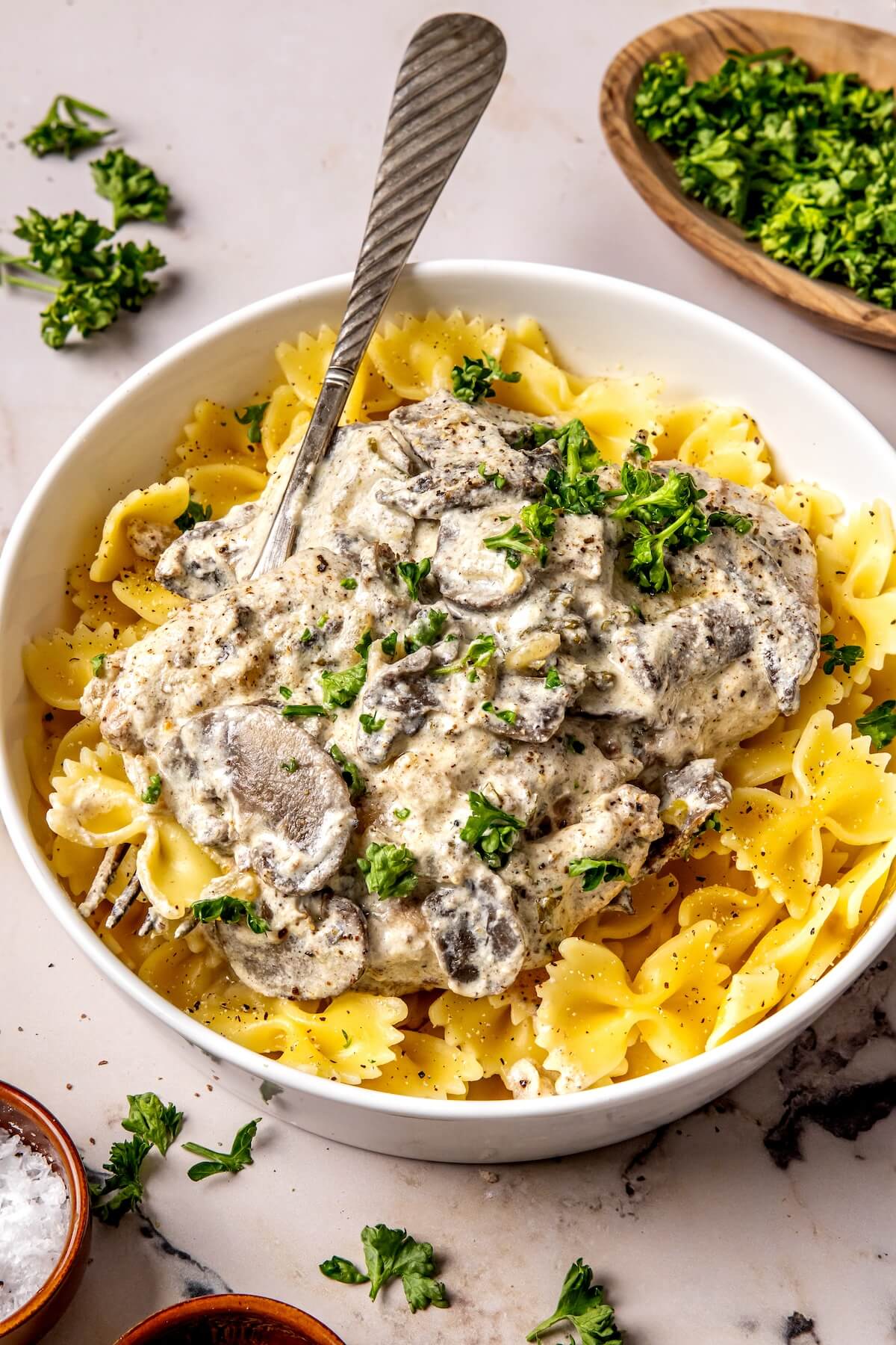 Creamy Mushroom Chicken Bake - Olivia Adriance