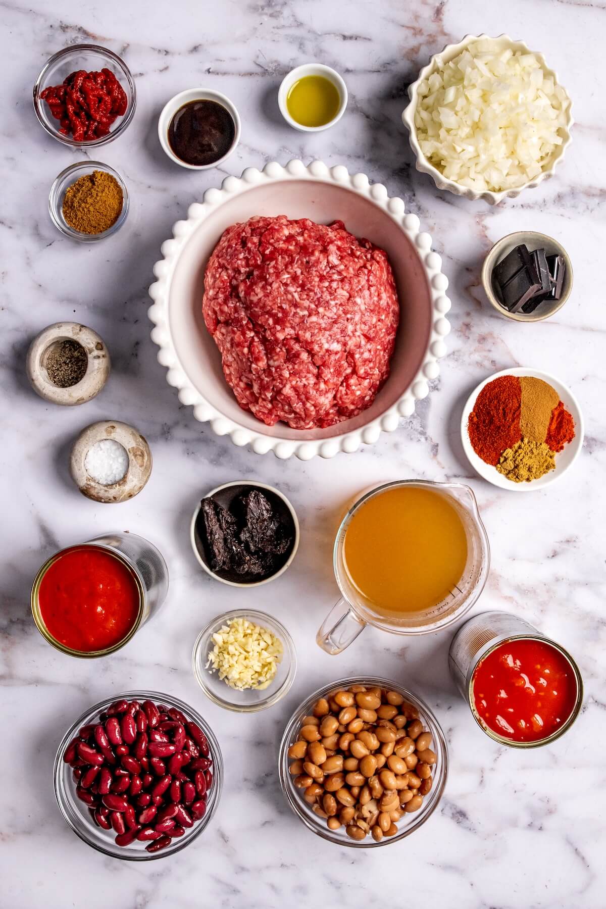 Ingredients for Chili with Chocolate - Olivia Adriance