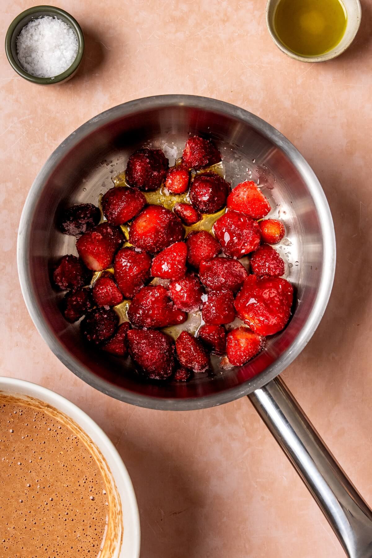 How to Make Chocolate Protein Pancakes with Strawberry Sauce Step 4 - Olivia Adriance
