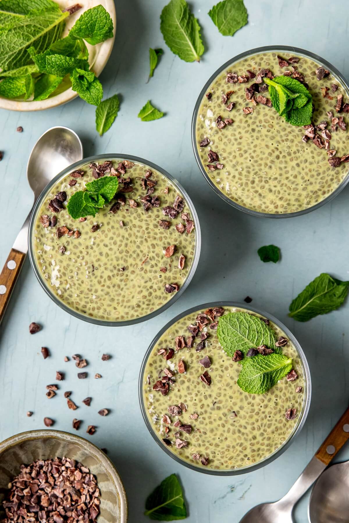 High Protein Mint Chip Chia Pudding - Olivia Adriance