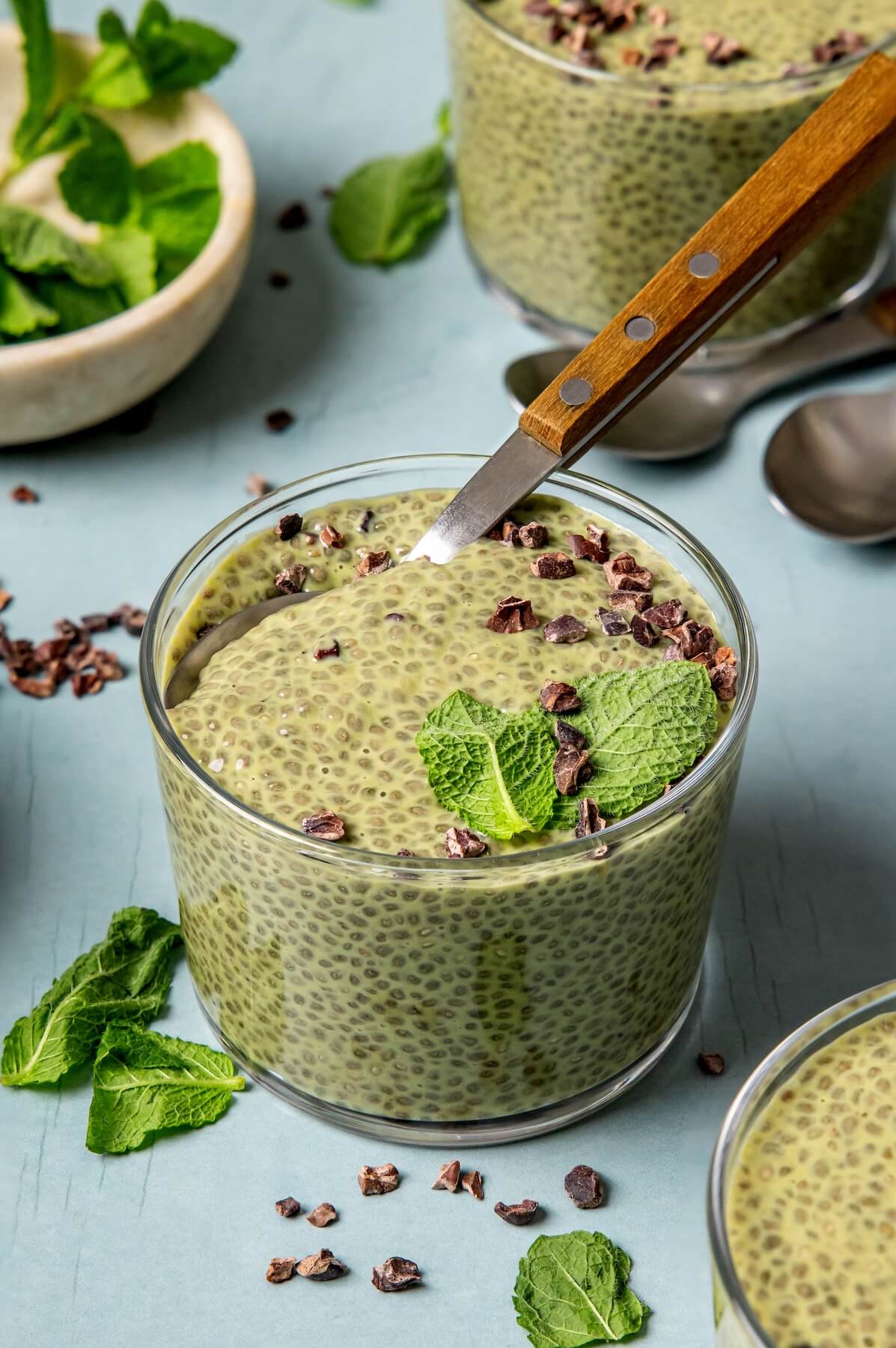 High Protein Mint Chip Chia Pudding - Olivia Adriance