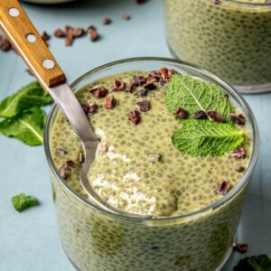 High Protein Mint Chip Chia Pudding - Olivia Adriance