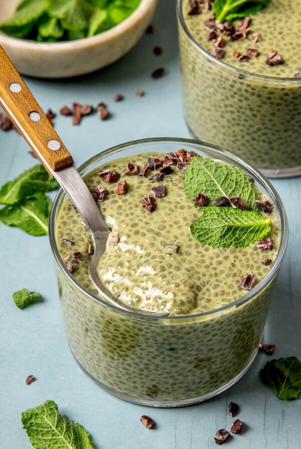High Protein Mint Chip Chia Pudding - Olivia Adriance